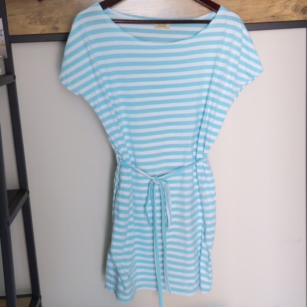 3 for $15 - Piko Teal & White Striped Tunic in Med